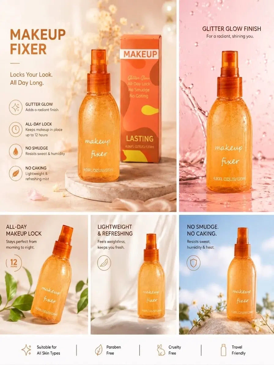 Glow Lock All-Day Makeup Fixer – Glitter Glow Setting Mist (pack of one)
